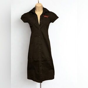 Illicit Custom Clothing | Y2K Rockabilly Pin-Up Black Button-Up Dress